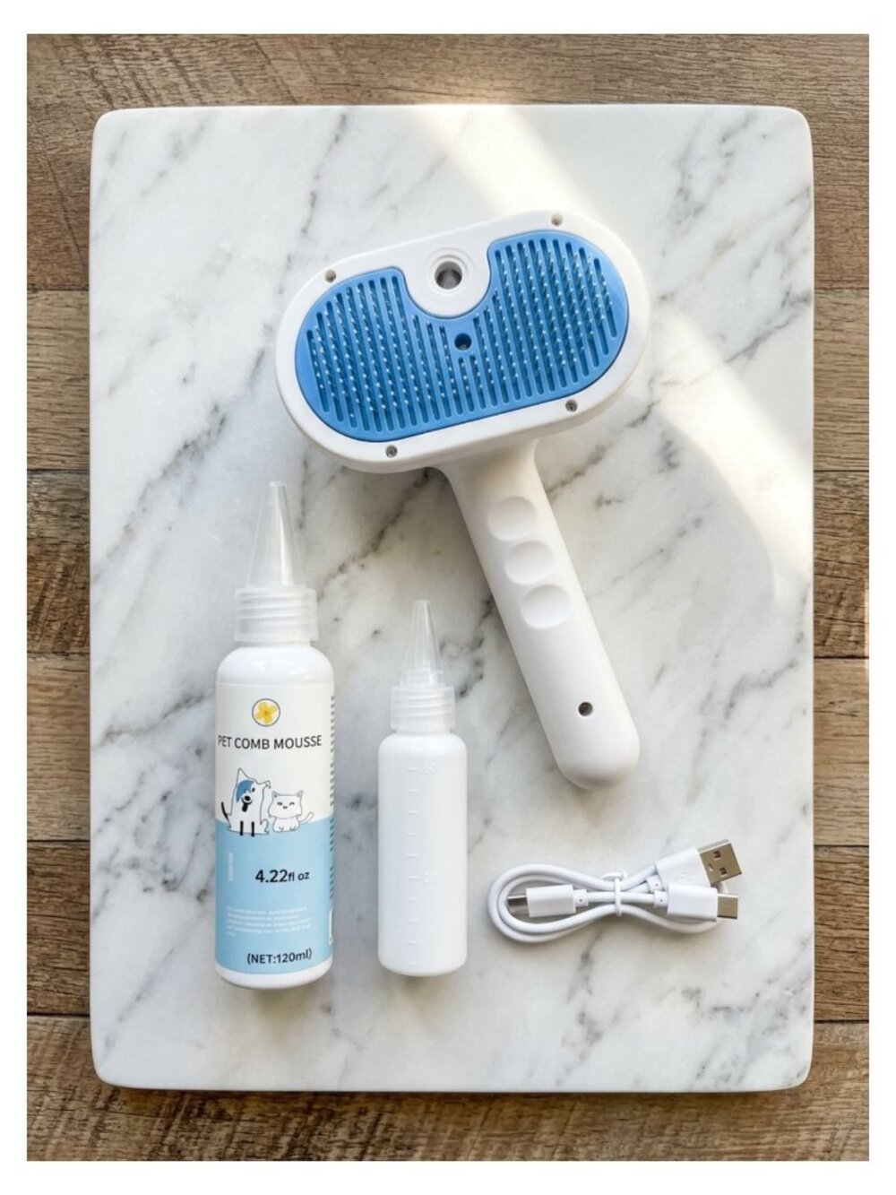 Pet Steam Brush for Dog Cat Shedding Hair Removal Self-Cleaning Grooming